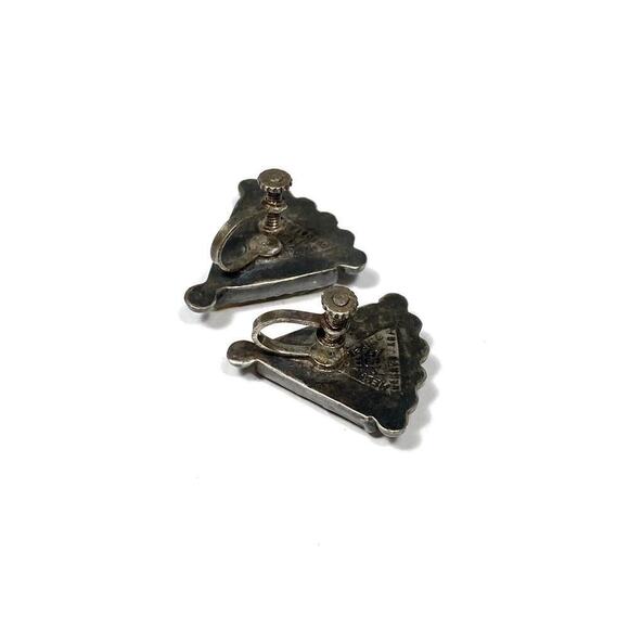 Vintage Abalone Sterling Silver Screw Back Earrings ACE Guadalajara Mexico - Picture 5 of 12